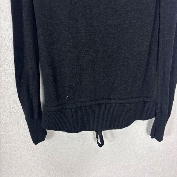 Lululemon Women's Charcoal Grey Hooded Pullover Sweater with Pocket - Picture 6 of 8
